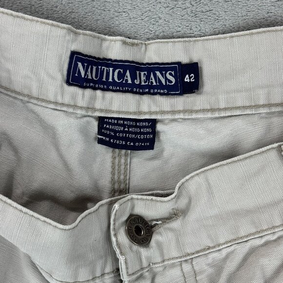 Vintage Nautica Jeans Mens Double Knee Y2K Carpenter Canvas Pants Cargo Casual - Picture 4 of 12